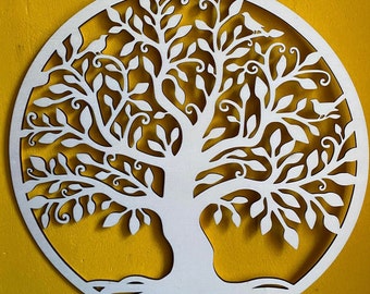 Tree Of Life With Birds Laser Cut-Engraving Template svg, dxf, Ai file