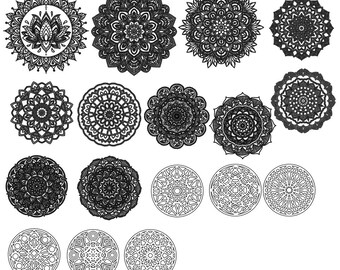 17 Mandala Bundel Laser Cut Gravure SVG DXF AI projectbestanden