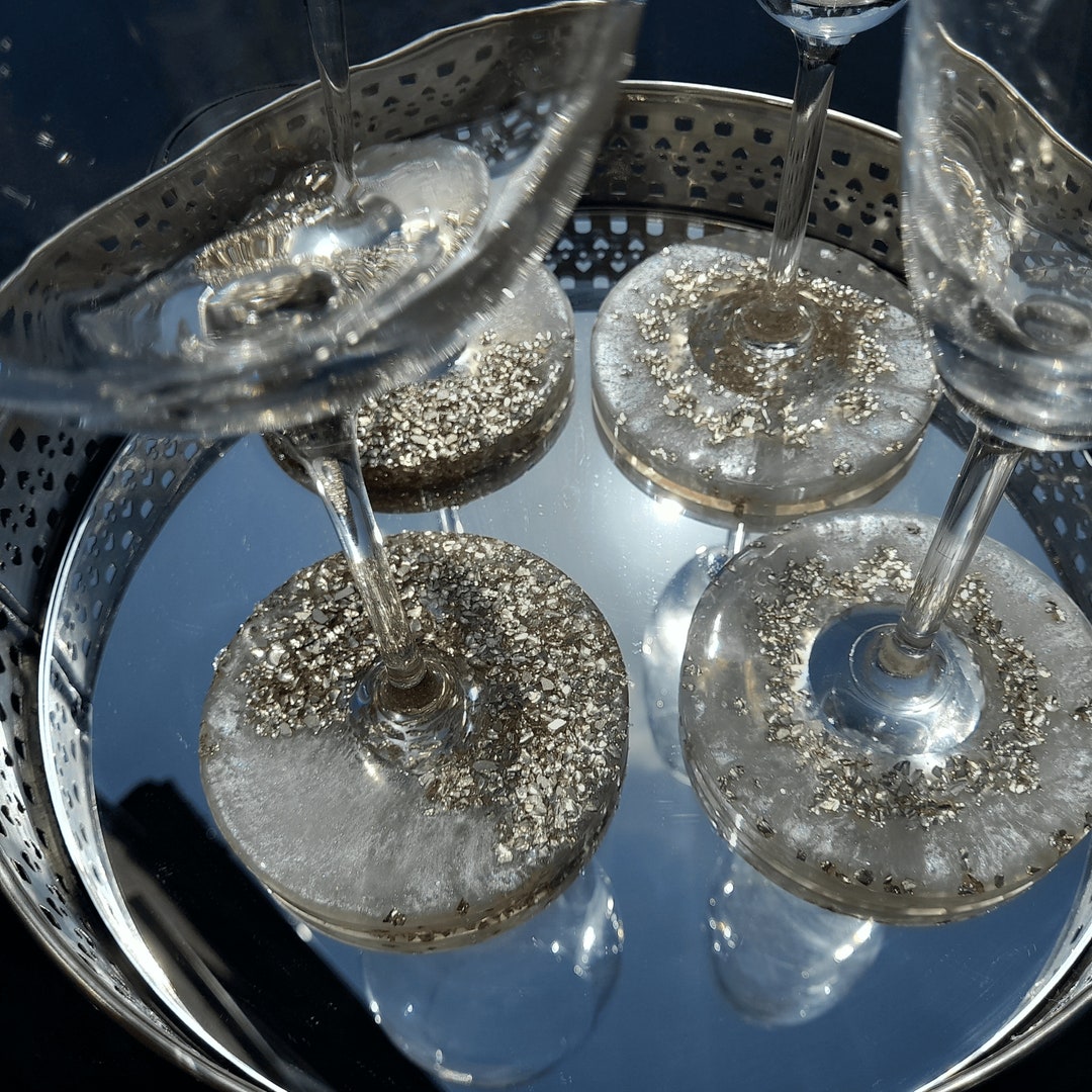 Unique Beautiful Wine Flute Champagne Glass With Resin Bottom Etsy UK