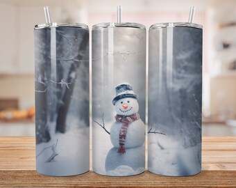 Snowman 20 oz Skinny Tumbler Sublimation Design Digital Download PNG Instant DIGITAL ONLY, Frosty The Snowman Tumbler Wrap