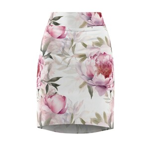Vintage inspired Peony Pencil Skirt High Waisted Floral Print Skirt Perfect for Summer Unique Handmade Fashion