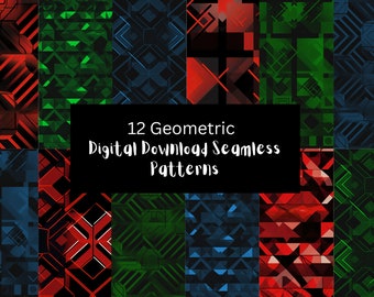 seamless, patrón, 12, geométrico, seamless, patrones, alta resolución, digital, descarga, rojo, verde, azul