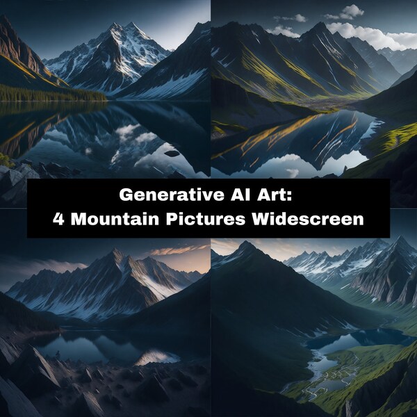 AI Art - Majestic Mountain Scenery Digital Wallpapers Vibrant Colors Landscape Wallpapers for All Devices