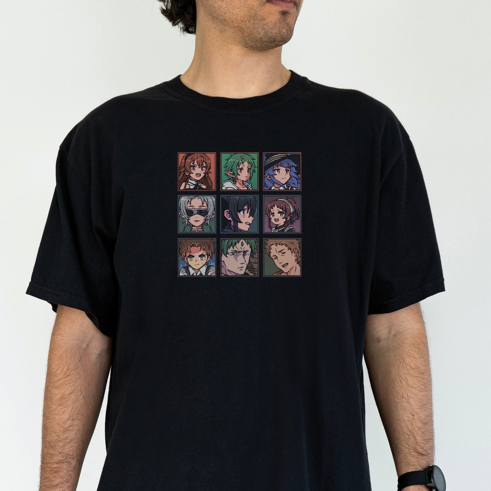 Pixel Art Mushoku Tensei Shirt,Oversize Anime Shirt,Jobless Reincarnation Pixel Portrait,Unisex Tshirt,Anime Clothes,Subtle Anime Merch
