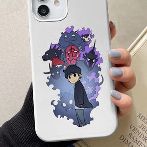 かわいいS字型iPhoneケース、ちびシャドウモナーク、かわいいアート、クールなアニメの電話ケース、頑丈な電話ケース、iPhone 16 15 Pro用アニメ電話ケース