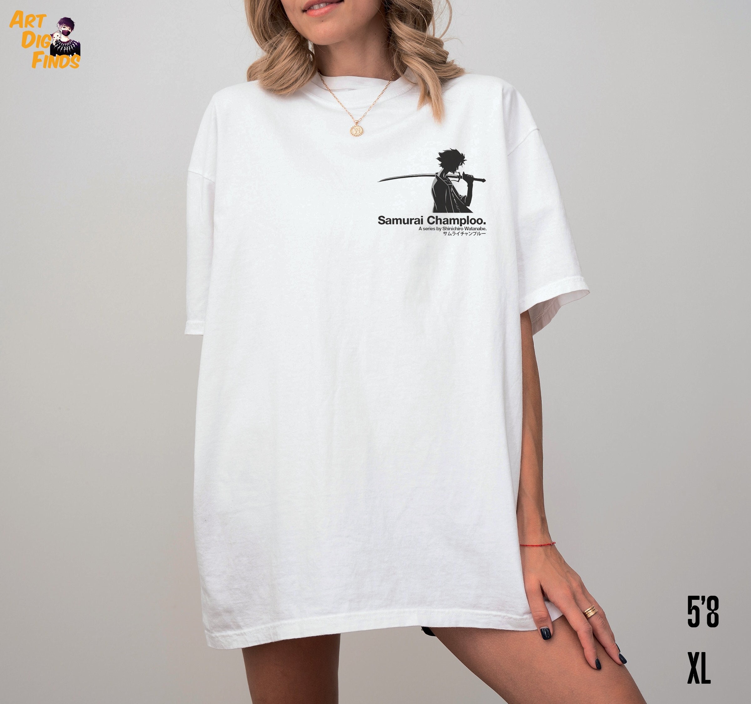 Minimalist Samurai Champloo Shirt,Mugen,Subtle Anime Merch,Oversize Anime Shirt,Streetwear,Unisex T-Shirt,Gift for Him,2000s anime clothes