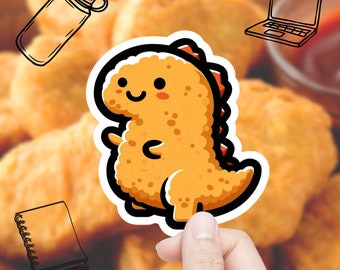 T-Rex Sticker, Dinonuggets, Chicken Dino Nugget, Dino Nugget, Dino Stickers, Dinosaur Chicken Nugget, Stanley Sticker, Waterproof Sticker