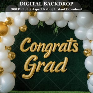 Graduation Digital Backdrop Congrats Grad Photography Background School Senior Portrait