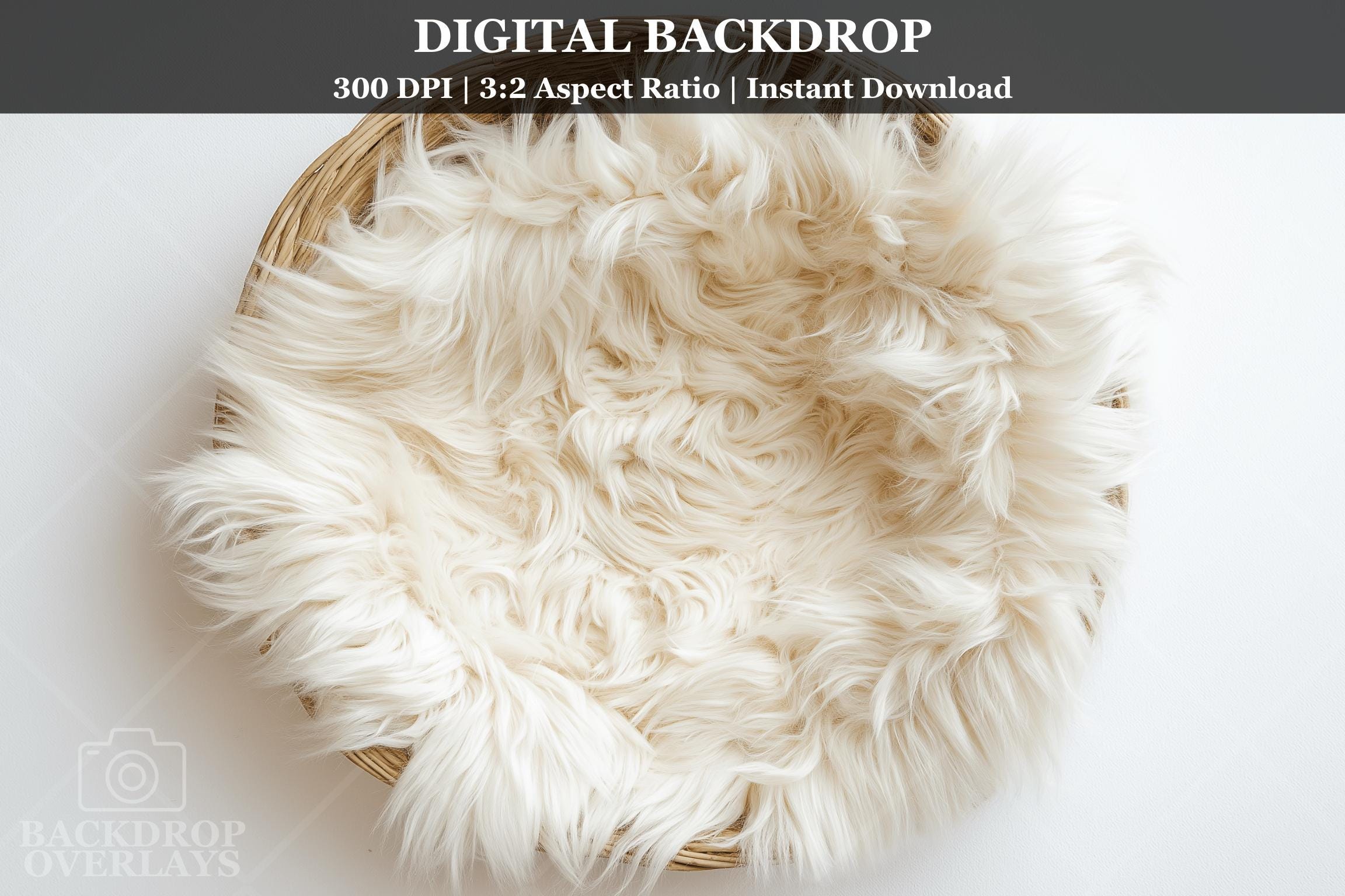 Fur Rug Backdrops Newborn Digital Backdrop White Fur Photography Background Digital ...