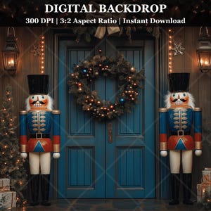 Christmas Digital Backdrop Nutcracker Photography Background Studio Photo Prop