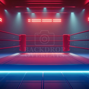 Ring de boxeo telón de fondo digital deportes cartel fondo profesional evento promoción fotografía