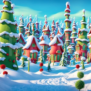 Fondo digital de Navidad Ville Fondo para fotografía de retrato festivo caprichoso