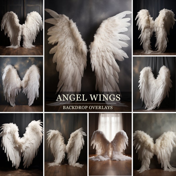 Angel Wings digitale achtergronden Angel Wings digitale achtergrond moederschap achtergrond overlays voor Fine Art Photography mager portret