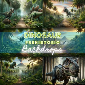Dinosaur Digital Backdrops T Rex Jungle Jurassic Photography Backgrounds Kids Composite Portrait