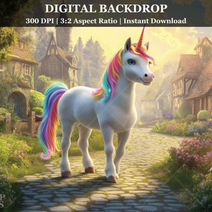 Unicorn Digital Backdrop Magical Fantasy Photography Background Digital Whimsical Studio Photo Prop