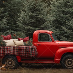 Christmas Digital Backdrop Rustic Tree Farm Photography Background Holiday Portrait Photo Prop