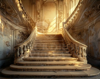 Luxuriöse Treppe Digitalen Hintergrund Großen Eingang Formelle Hochzeit Hintergrund Klassische Architektur Portrait Fotografie Kulissen