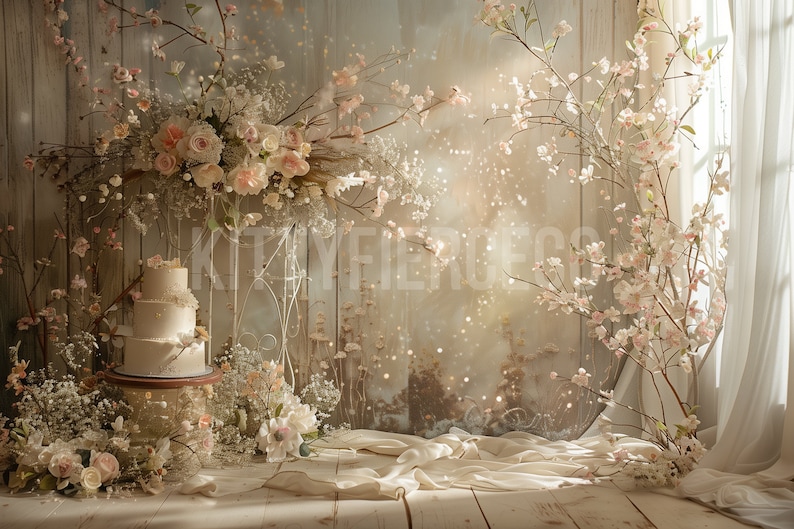 Cake Smash Digital Backdrop | Pink Digital Background for 1st Birthday ...