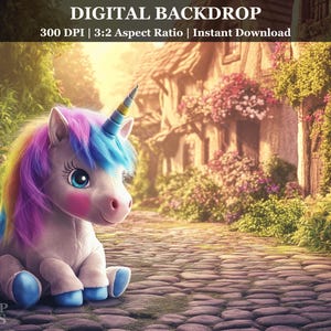 Unicorn Digital Backdrop Magical Fantasy Photography Background Digital Whimsical Studio Photo Prop
