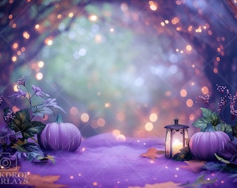Nyckfull pumpa digital bakgrund fantasi fotorekvisita förtrollad Halloween fotografi bakgrund mystisk studioscen