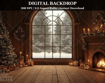 TENCOW Toile De Fond Vintage Sur Le Thème De La Cheminée De Noël - Cadeau Pour Photographie