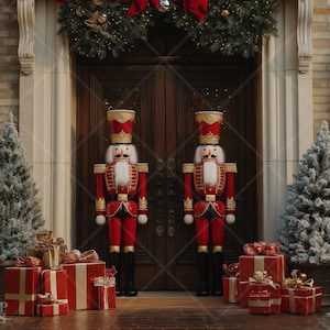Christmas Digital Backdrop Nutcracker Photography Background Festive Studio Prop