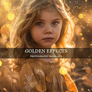 Gold Bokeh Glitter Overlays Sunset Golden Hour Photography Effects Portrait Composite