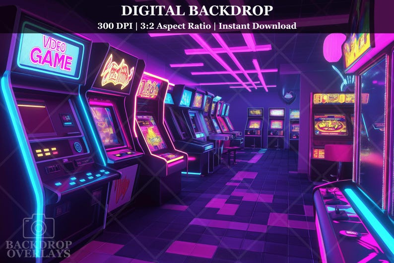 Video Game Digital Backdrop Soft Focus Retro Gaming Photography ...