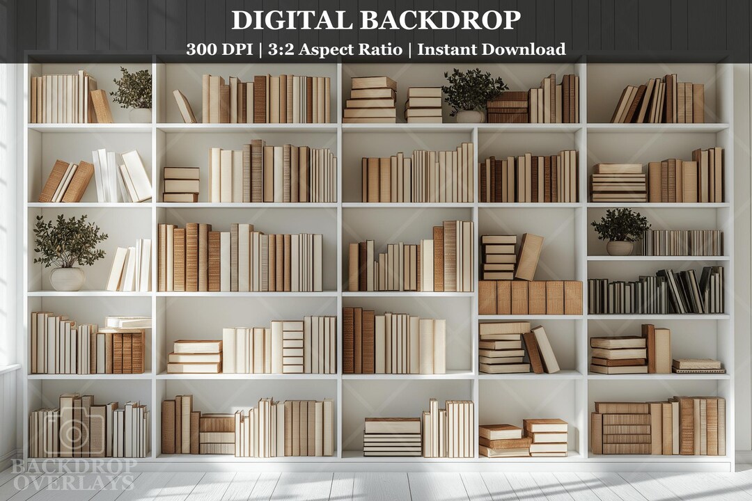 Bookcase Backdrop For Performance Home Office Bookcase Digital Backdrop Virtual Meeting Background ...