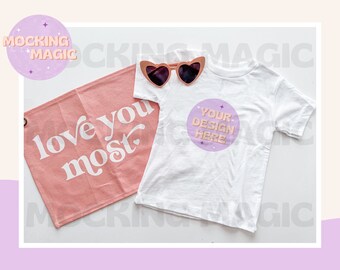 VALENTINE'S DAY MOCKUP - White T Shirt Mockup - Bella Canvas 3001 Mockup - Blank Shirt Mockup - Baby Kids Toddler Youth Adult T Shirt Mockup