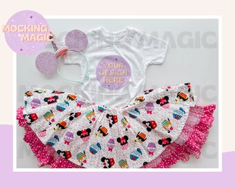 MAGICAL MOUSE EAR Mock - Maqueta de camiseta blanca - Maqueta Bella Canvas 3001 - Maqueta de camisa en blanco - Maqueta de camisa juvenil para niños pequeños - Orejas de ratón