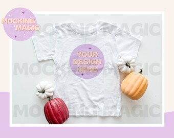 FALL THANKSGIVING MOCKUP - White T Shirt Mockup - Bella Canvas 3001 Mockup - Blank Shirt Mockup - Kids Toddler Youth Adult T Shirt Mockup