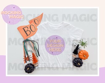Maqueta de camiseta blanca de HALLLOWEEN - Maqueta de camiseta blanca - Maqueta Bella Canvas 3001 - Maqueta de camiseta en blanco - Maqueta de camiseta para bebés, niños, bebés, jóvenes y adultos