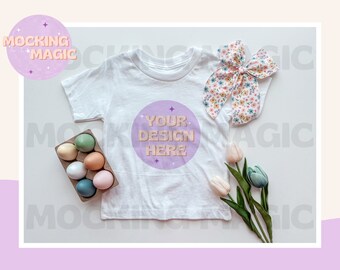 MAQUETA DE CAMISA DE PASCUA - Maqueta de camiseta blanca - Maqueta Bella Canvas 3001 - Maqueta de camisa en blanco - Maqueta de camiseta para adultos jóvenes y niños pequeños