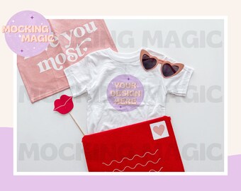 MAQUETA DEL DÍA DE SAN VALENTÍN - Maqueta de camiseta blanca - Maqueta Bella Canvas 3001 - Maqueta de camisa en blanco - Maqueta de camiseta para niños pequeños y adultos