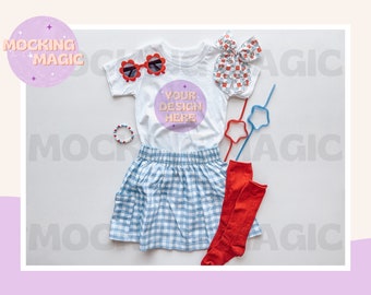 4TH of JULY Shirt MOCK - White T Shirt Mockup - Bella Canvas 3001 Mockup - Blank Shirt Mockup - Baby Kids Toddler Youth T Shirt Mockup - USA