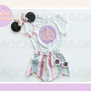 MAGICAL MOUSE EAR Mock - White T Shirt Mockup - Bella Canvas 3001 Mockup - Blank Shirt Mockup - Kids Toddler Youth Shirt Mockup - Mouse Ears