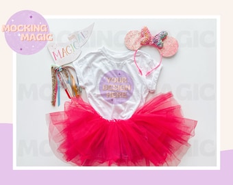 MAGICAL MOUSE EAR Mock - White T Shirt Mockup - Bella Canvas 3001 Mockup - Blank Shirt Mockup - Kids Toddler Youth Shirt Mockup - Mouse Ears