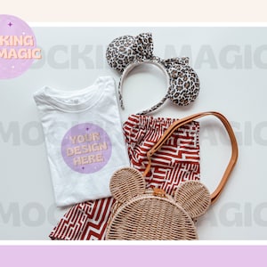 ANIMAL MOUSE MOCKUP - White T Shirt Mockup - Bella Canvas 3001 Mockup - Blank Shirt Mockup - Kids Toddler Youth T Shirt Mockup - Mouse Ears