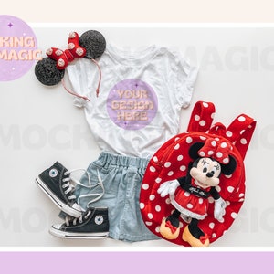 MAGICAL MOUSE MOCKUP - White T Shirt Mockup - Bella Canvas 3001 Mockup - Blank Shirt Mockup - Kids Toddler Youth T Shirt Mockup - Mouse Ears