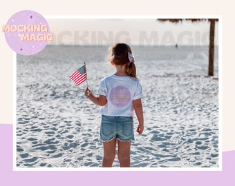 4TH of JULY Shirt MOCK - White T Shirt Mockup - Bella Canvas 3001 Mockup - Blank Shirt Mockup - Baby Kids Toddler Youth T Shirt Mockup - USA