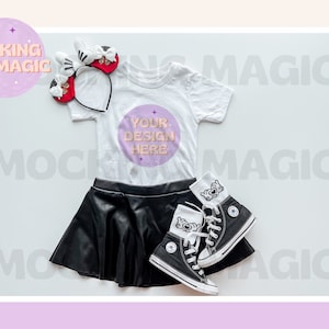 MAGICAL MOUSE EAR Mock - White T Shirt Mockup - Bella Canvas 3001 Mockup - Blank Shirt Mockup - Kids Toddler Youth Shirt Mockup - Mouse Ears