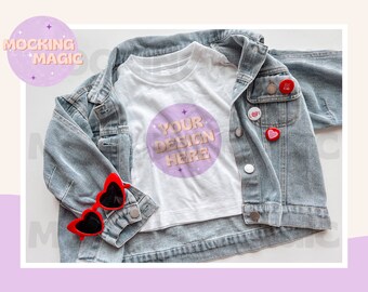 MAQUETA DEL DÍA DE SAN VALENTÍN - Maqueta de camiseta blanca - Maqueta Bella Canvas 3001 - Maqueta de camisa en blanco - Maqueta de camiseta para niños pequeños y adultos