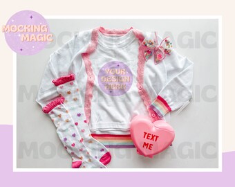 VALENTINE'S DAY MOCKUP - White T Shirt Mockup - Bella Canvas 3001 Mockup - Blank Shirt Mockup - Baby Kids Toddler Youth Adult T Shirt Mockup