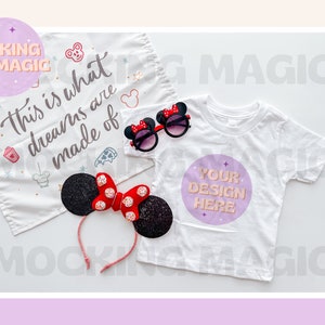 MAGICAL MOUSE EAR Mock - White T Shirt Mockup - Bella Canvas 3001 Mockup - Blank Shirt Mockup - Kids Toddler Youth Shirt Mockup - Mouse Ears