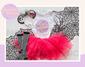 HALLLOWEEN SHIRT MOCK - White Shirt Mockup - Bella Canvas 3001 Magical Mouse Ear Blank Shirt Mockup - Baby Kids Toddler Youth T Shirt Mockup