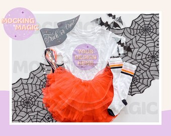 HALLLOWEEN SHIRT MOCK - Maqueta de camiseta blanca - Maqueta Bella Canvas 3001 - Maqueta de camisa en blanco - Maqueta de camiseta para adultos jóvenes y niños pequeños