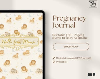 Pregnancy Journal Printable | Bump to Baby Digital Journal | Pregnancy Planner PDF | Maternity Keepsake Book