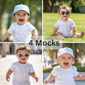 Kids Tshirt Mockup Bundle, White Bella Canvas 3001B Mockup Baby Mockup Toddler Mockup Kids Modeled T-shirt Mockup, Infant Mockup