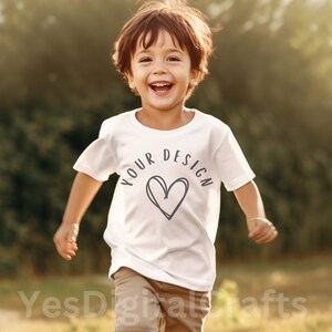 White Rabbit Skins 3321 Mockup, Kids White T-Shirt Mock, Toddler Model Mockup, Child Mockup, Toddler Mockup, Lifestyle Model